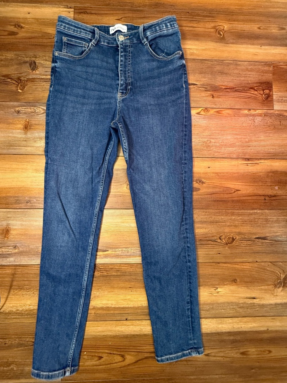 Zara Women’s Skinny Jeans Size 8 Blue Mid Rise Stretch Denim Ankle